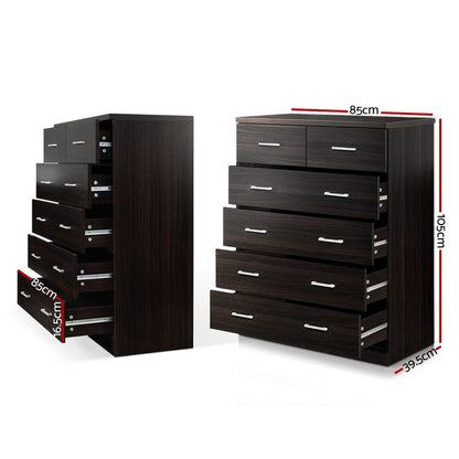 Artiss 6 Chest of Drawers - ANDES Walnut