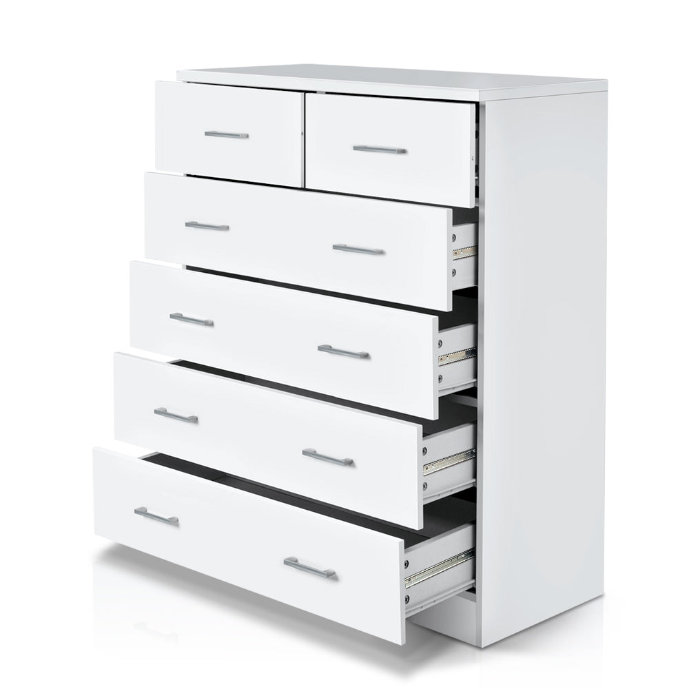 Artiss 6 Chest of Drawers - ANDES White