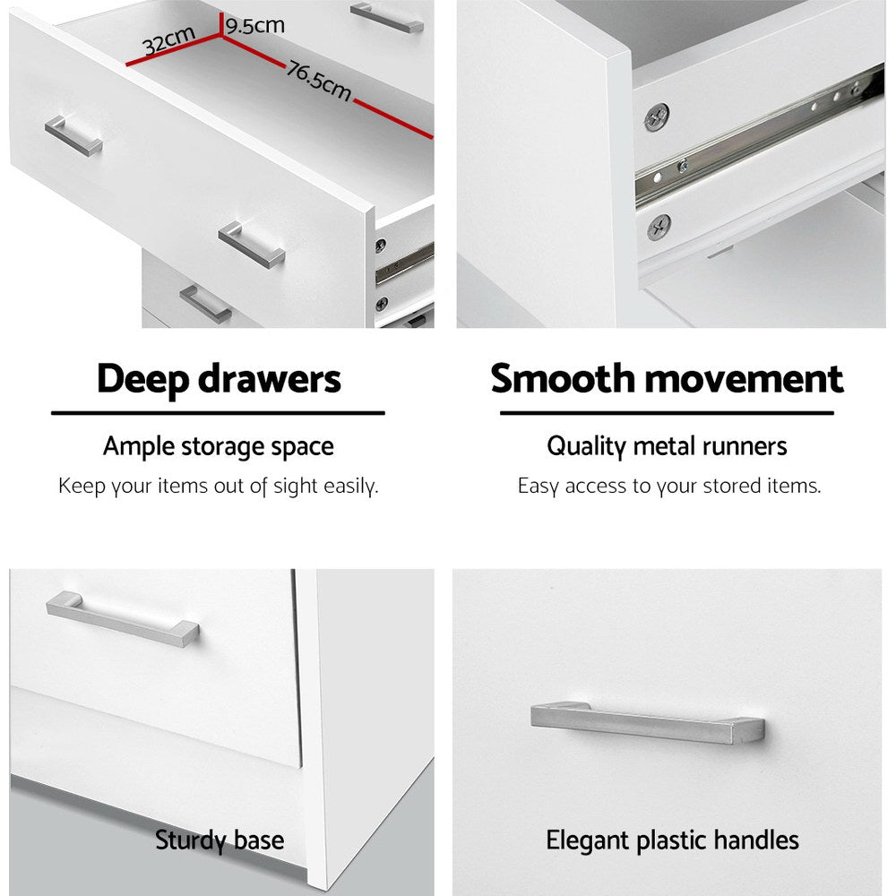 Artiss 6 Chest of Drawers - ANDES White