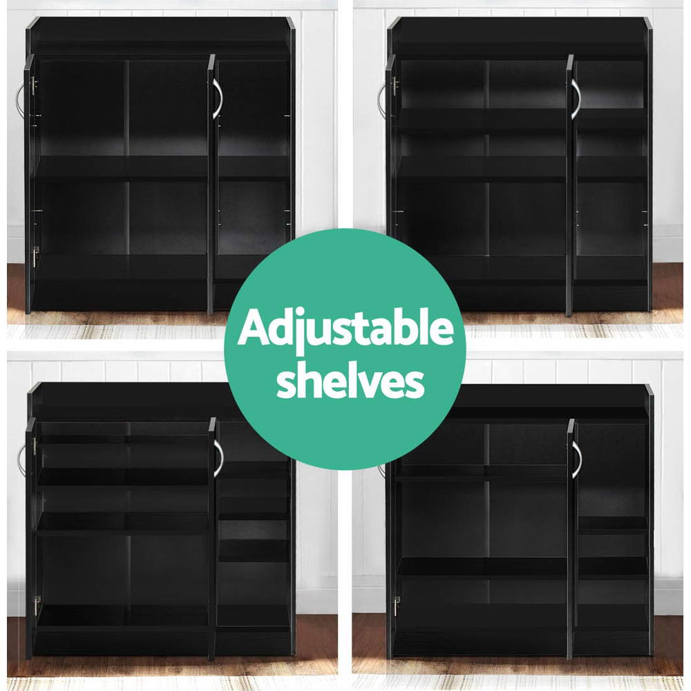 Artiss Shoe Rack Cabinet 21 Pairs Adjustable Shelves Black Clair