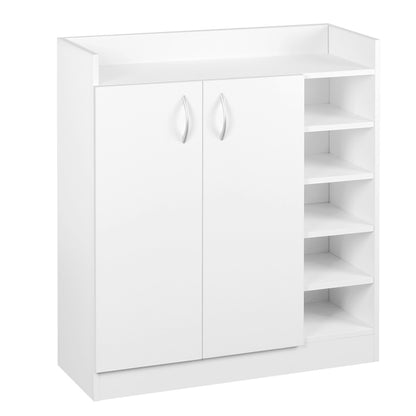 Artiss Shoe Rack Cabinet 21 Pairs Adjustable Shelves White Clair