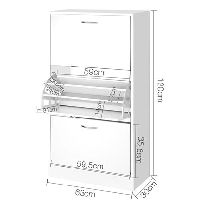 Artiss Shoe Rack Cabinet 36 Pairs Adjustable Shelves Ivy