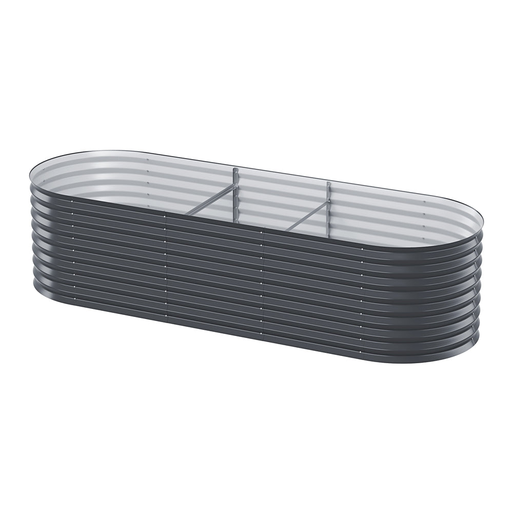 Green Fingers Garden Bed 240X80X56cm Oval Planter Box - YDS.com.au