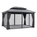 Instahut 3x4.25m Gazebo Hardtop Steel Roof Outdoor Pavilion