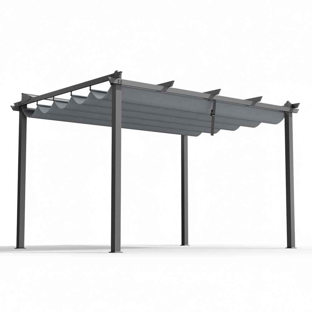 Instahut Gazebo Outdoor Garden Pergola Aluminium Frame Adjustable Canopy 3x4m Grey