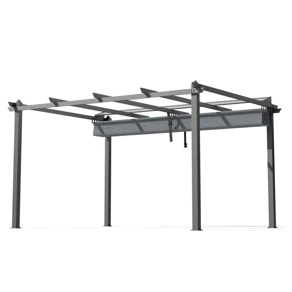 Instahut Gazebo Outdoor Garden Pergola Aluminium Frame Adjustable Canopy 3x4m Grey