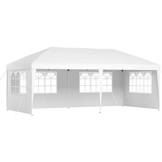 Instahut Gazebo Pop Up Marquee 3x6m Wedding Party Outdoor Camping Tent Canopy Side Wall White