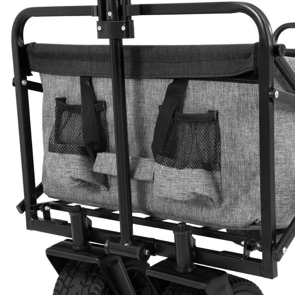 Gardeon Garden Cart with Cargo Net Grey