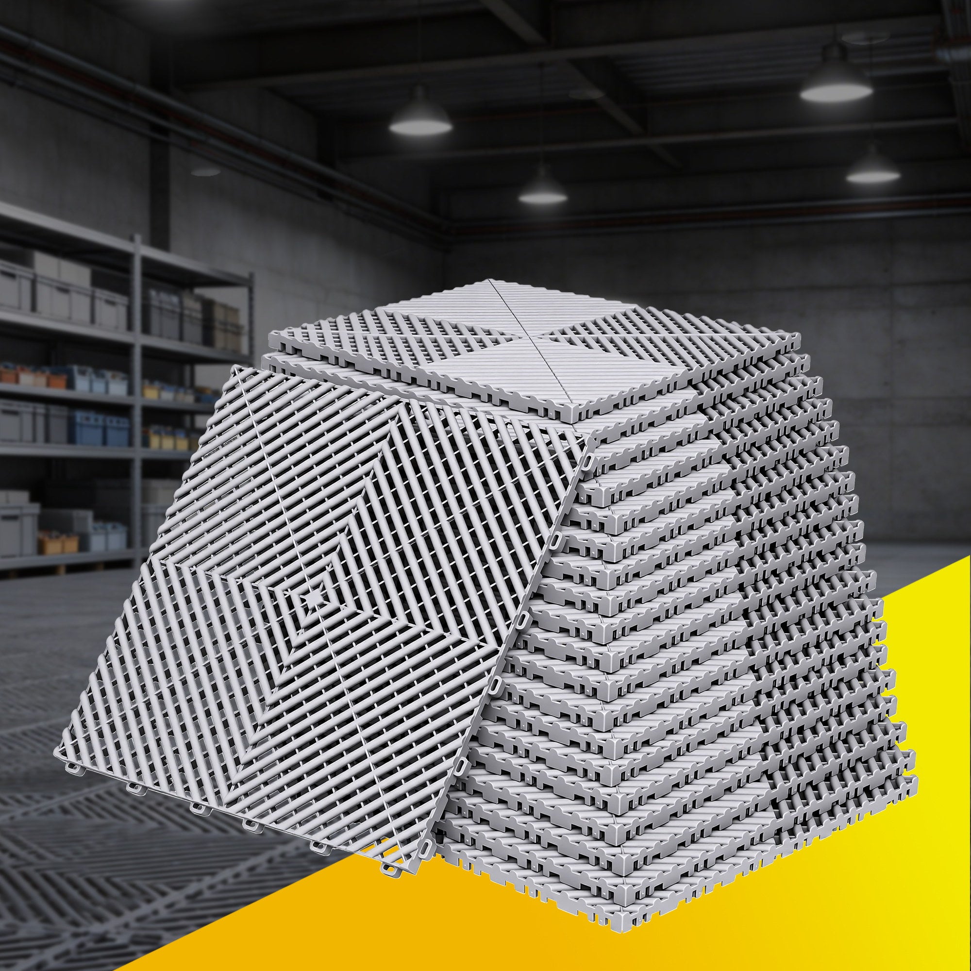 Giantz 20PCS Garage Floor Tiles Interlocking Drainage Non-Slip Tiles Heavy Duty for Workshop Grey