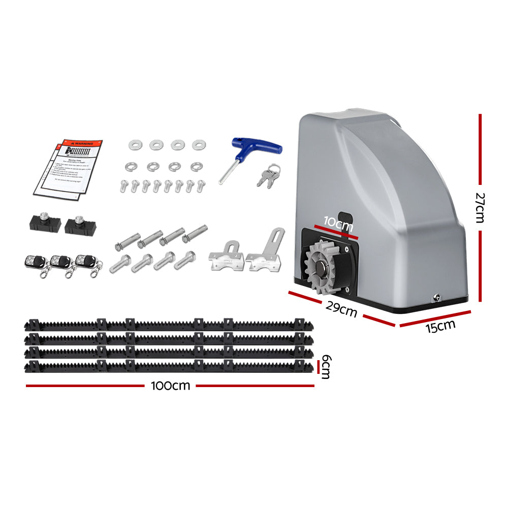 LockMaster Electric Sliding Gate Opener 800KG Keypad 4M