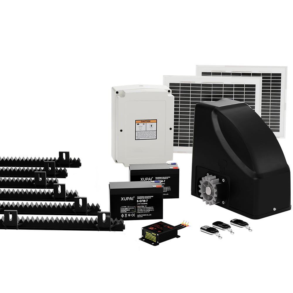 Lockmaster Automatic Sliding Gate Opener Kit 20W Solar Panel Electric 6M 600KG - YDS.com.au