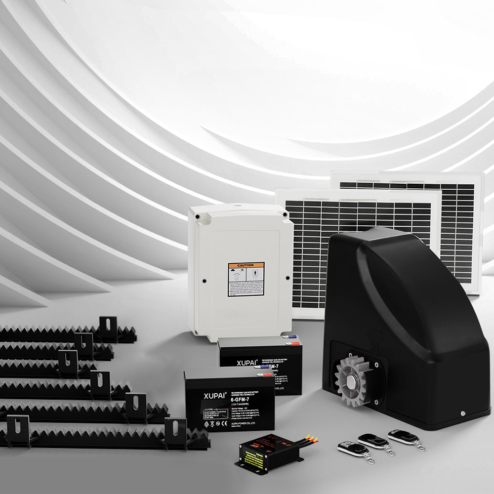 Lockmaster Automatic Sliding Gate Opener Kit 20W Solar Panel Electric 6M 600KG - YDS.com.au