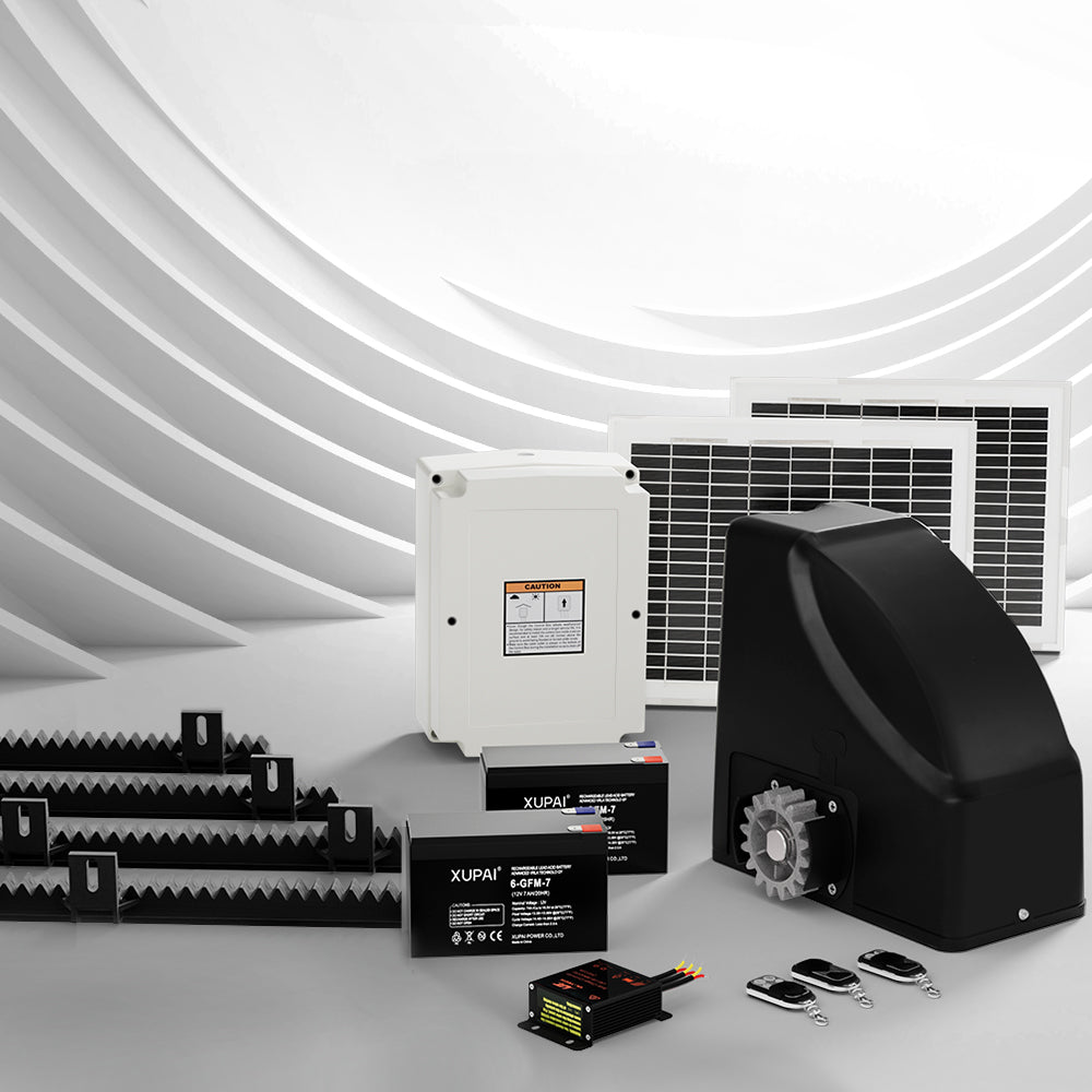 Lockmaster Automatic Sliding Gate Opener Kit 20W Solar Electric 4M 600KG - YDS.com.au