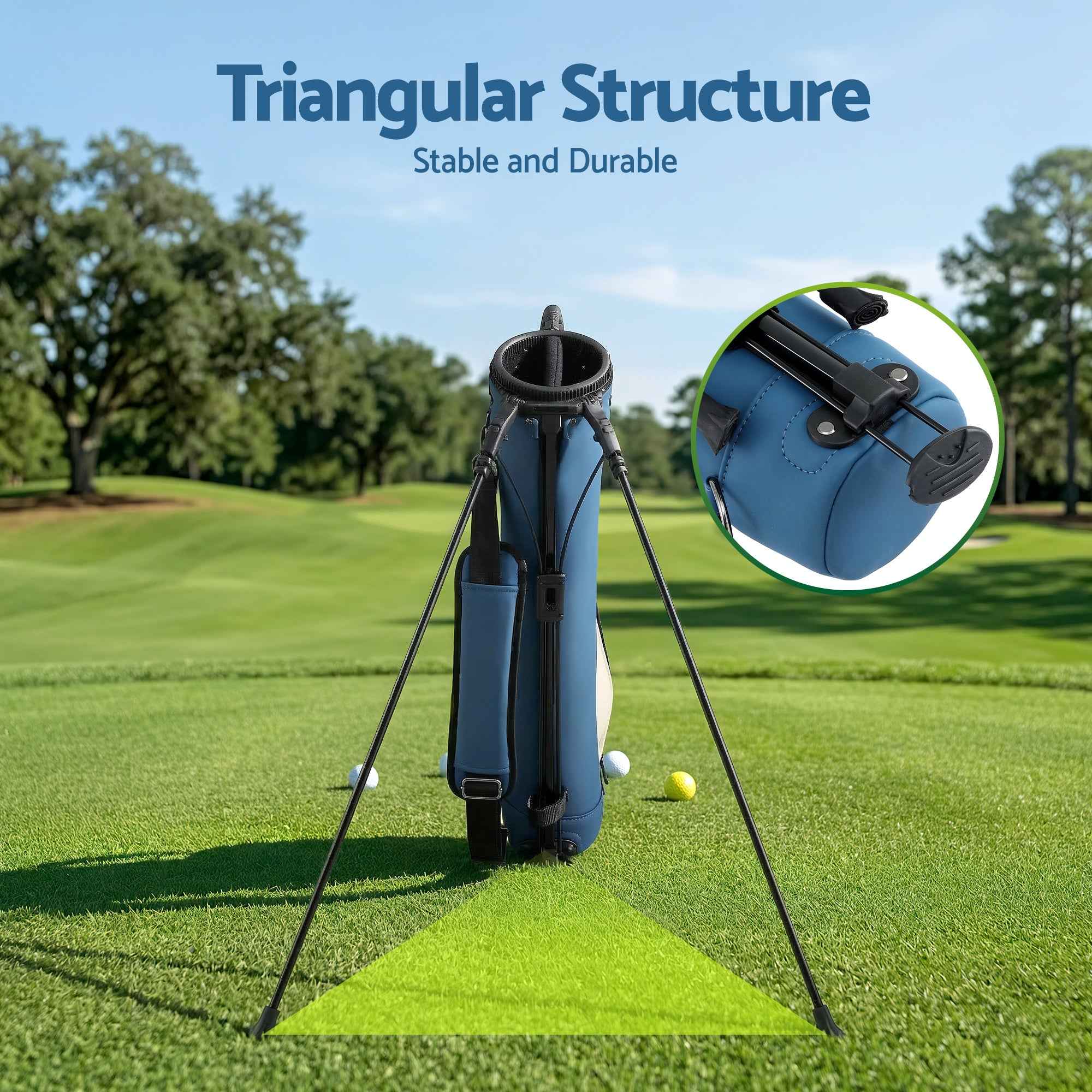 Everfit Golf Stand Bag Lightweight Sunday Pitch And Putt Bag Blue