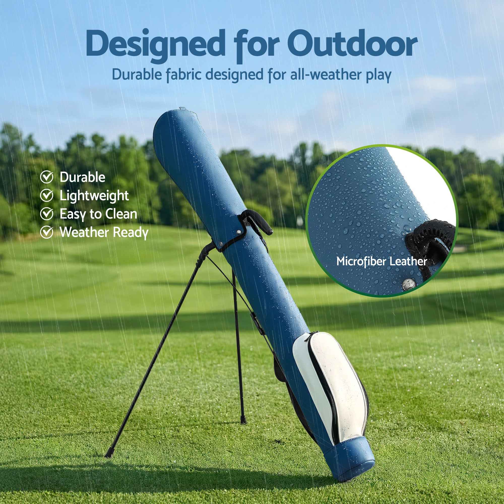 Everfit Golf Stand Bag Lightweight Sunday Pitch And Putt Bag Blue