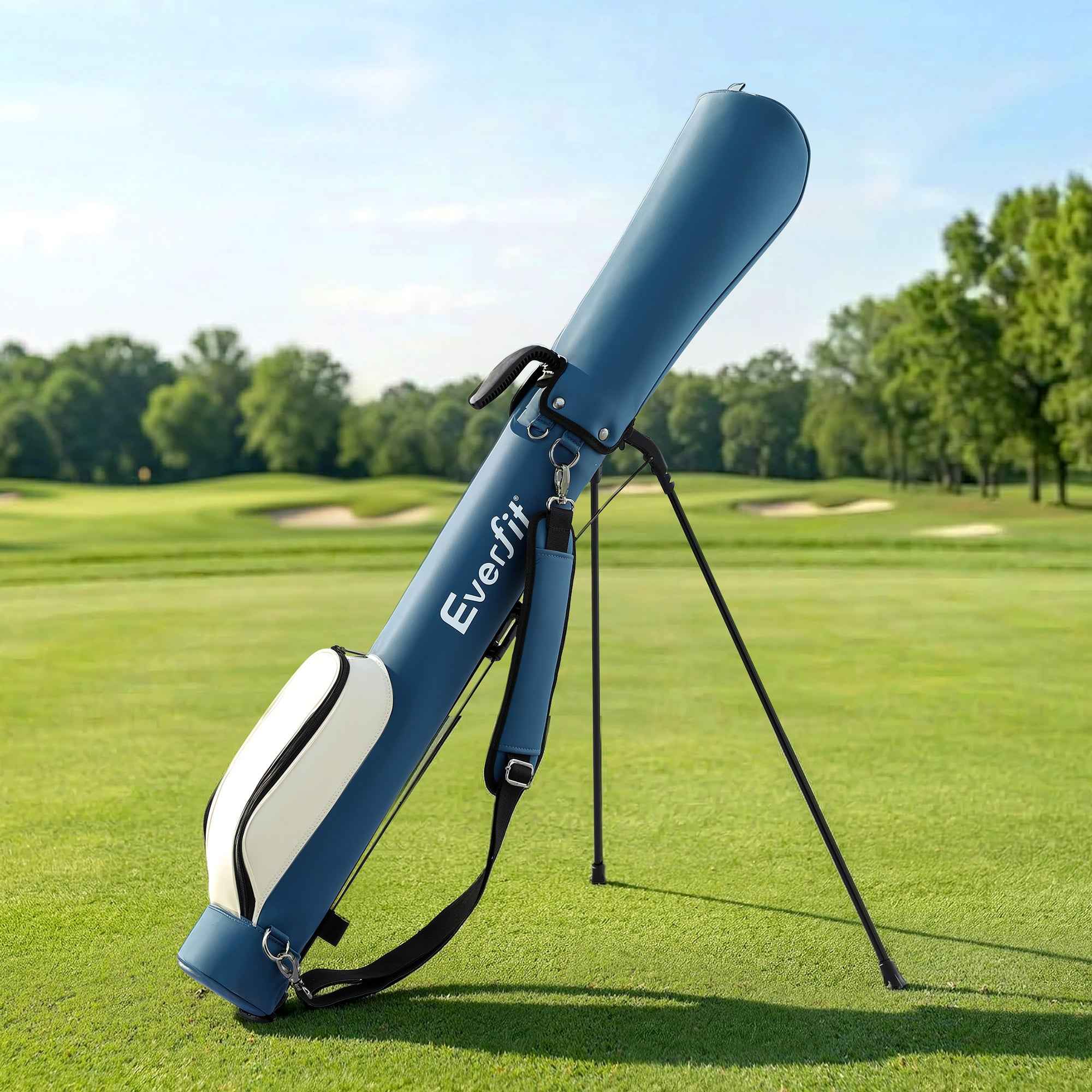 Everfit Golf Stand Bag Lightweight Sunday Pitch And Putt Bag Blue