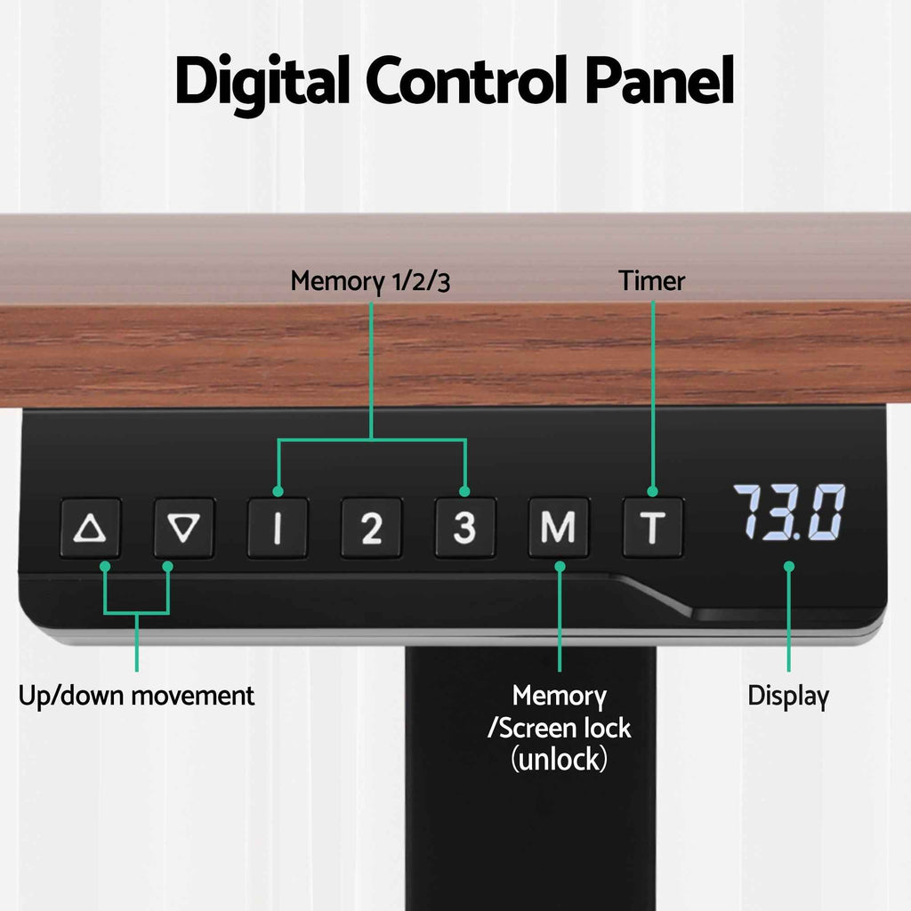 Artiss Standing Desk Motorised Dual Motor Electric Walnut 140CM