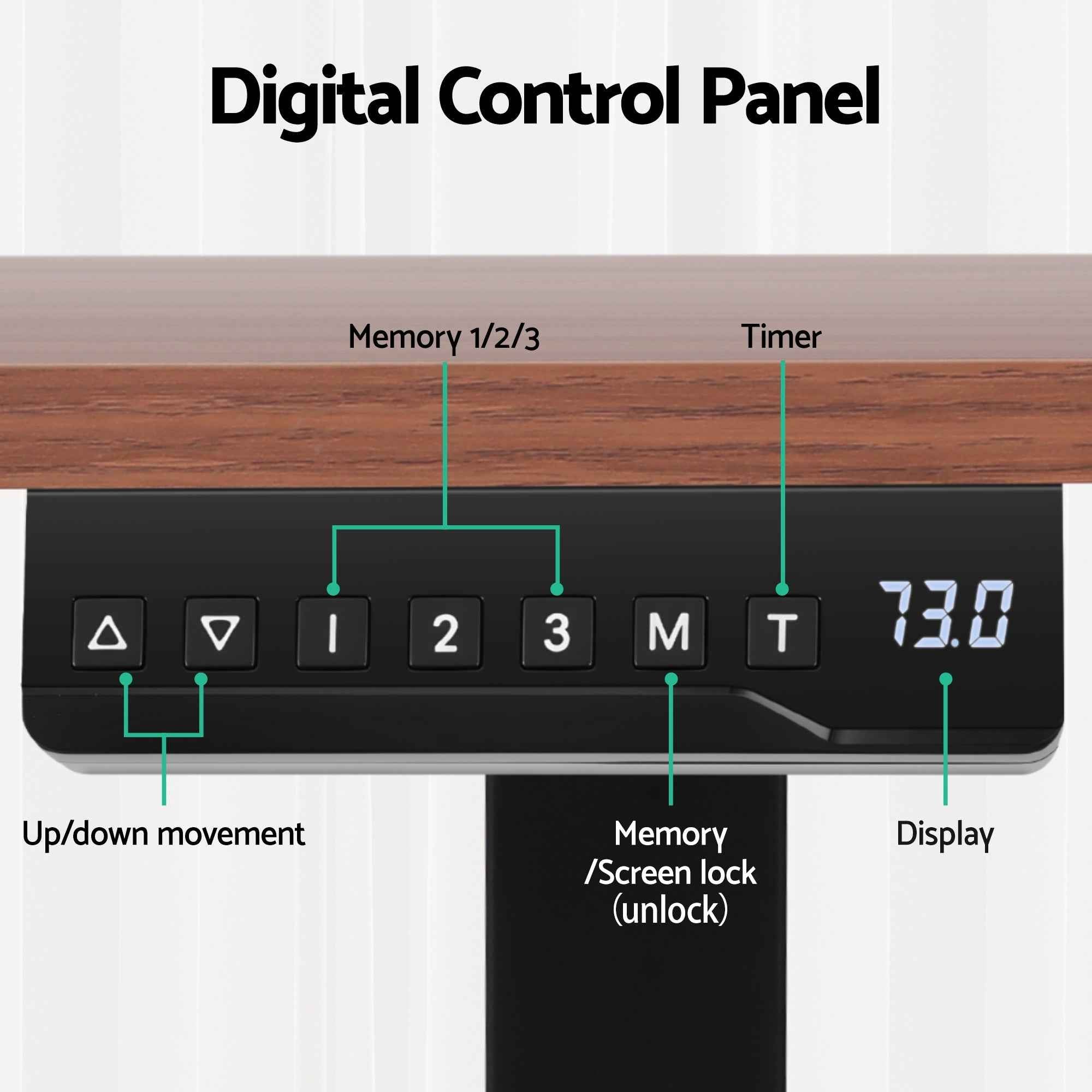 Artiss Standing Desk Motorised Dual Motor Electric Walnut 140CM