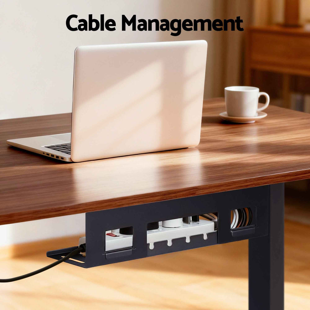 Artiss Standing Desk Motorised Dual Motor Electric Walnut 140CM