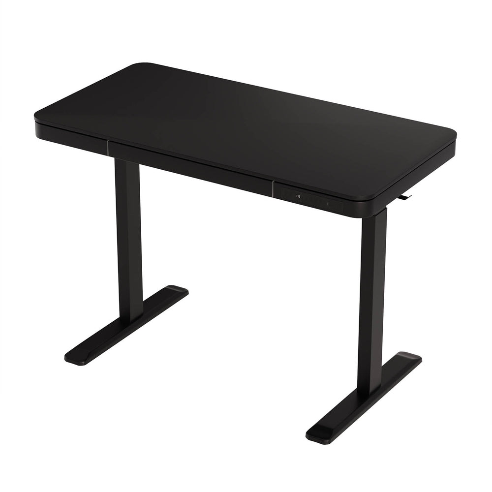 Artiss Standing Desk Motorised Electric Motor Drawer 120CM Black - YDS.com.au