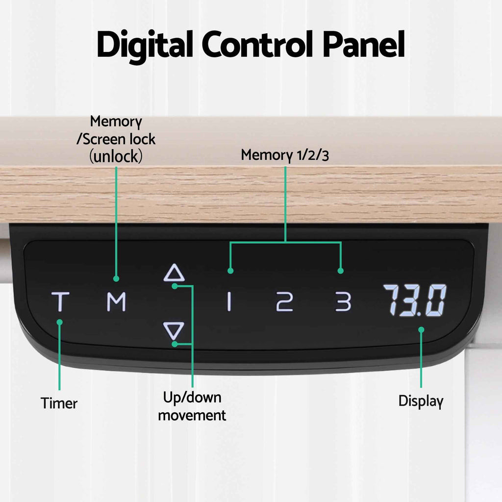 Artiss Standing Desk Motorised Touch Control Electric Oak 140CM