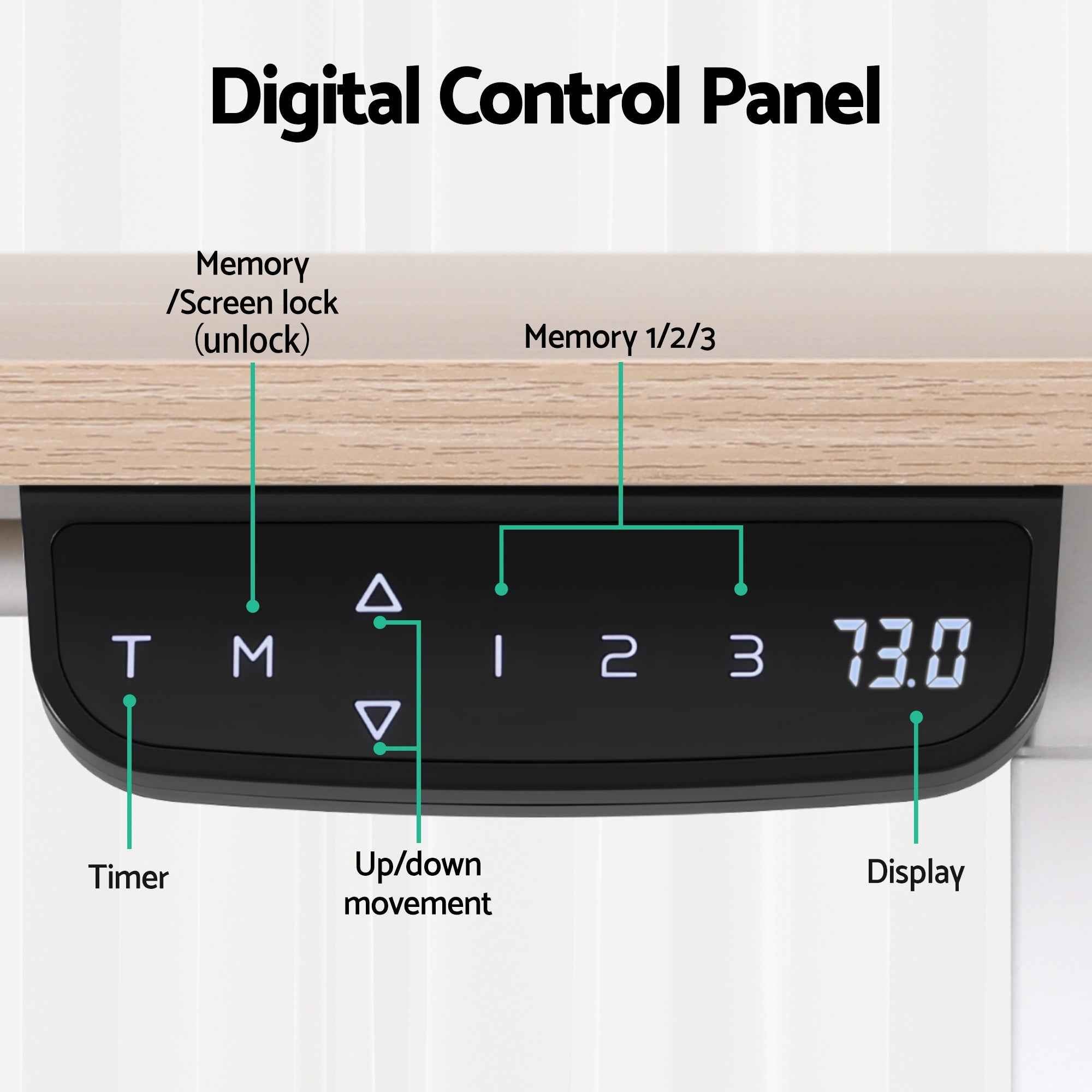 Artiss Standing Desk Motorised Touch Control Electric Oak 140CM