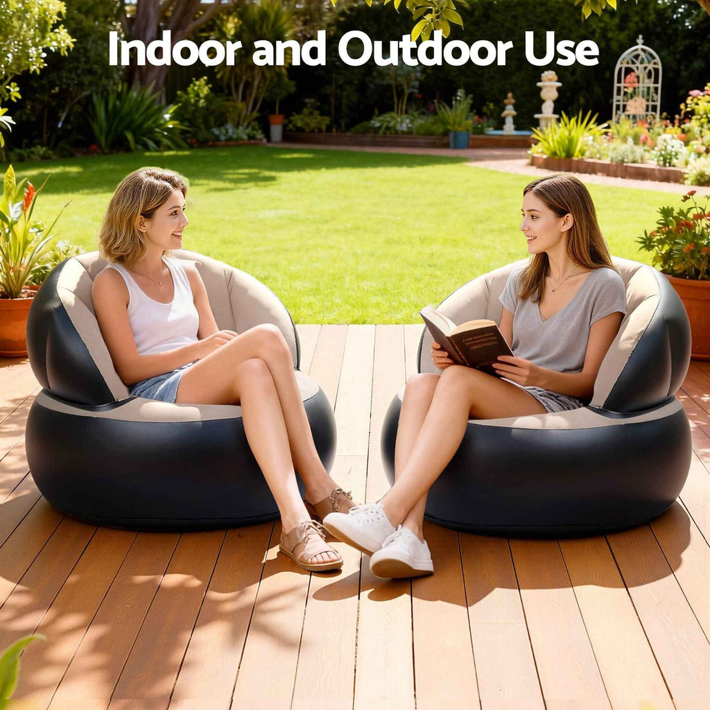 Gardeon Inflatable Chair Blow Up Folding Air Chairs Sofa for Camping with Pump