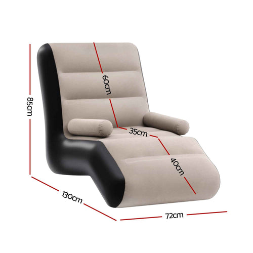 Gardeon Inflatable Chair Sun Lounger Blow Up Folding Air Chairs Sofa for Camping with Pump