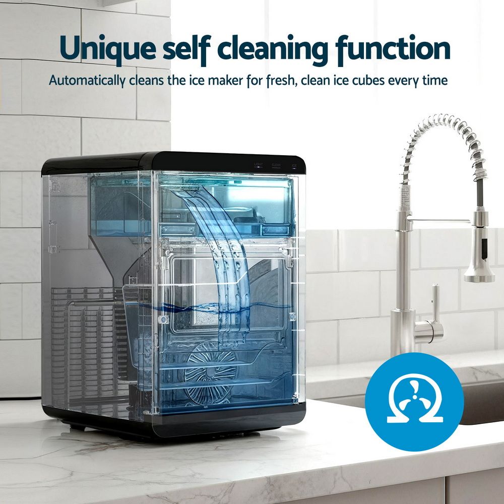 Devanti Ice Maker Machine 20kg Chewable Nugget Ice Countertop w/Self Cleaning