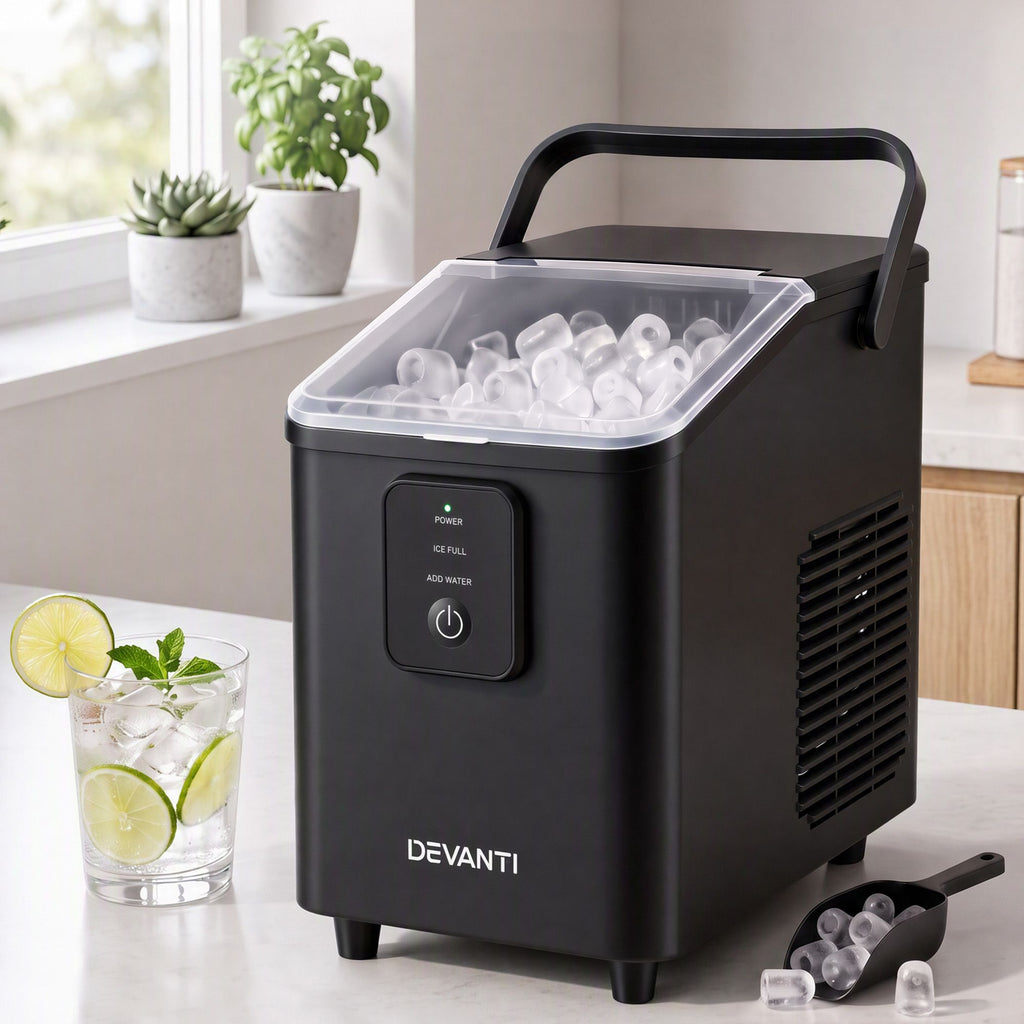 Devanti Ice Maker 11-12kg Portable Bullet Cube Machine Black