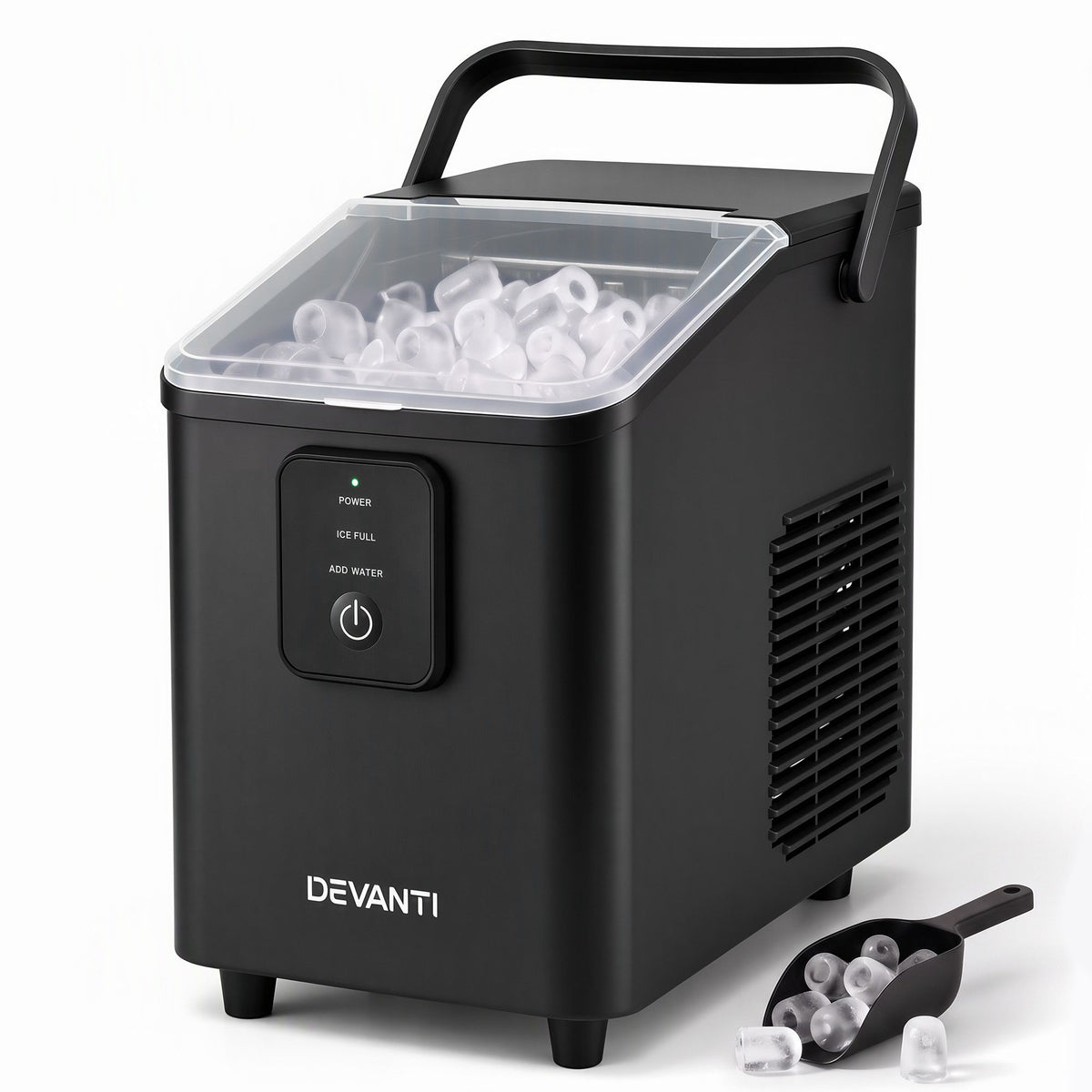 Devanti Ice Maker 11-12kg Portable Bullet Cube Machine Black