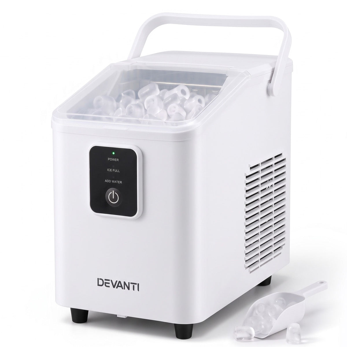 Devanti Ice Maker 11-12kg Portable Bullet Cube Machine White