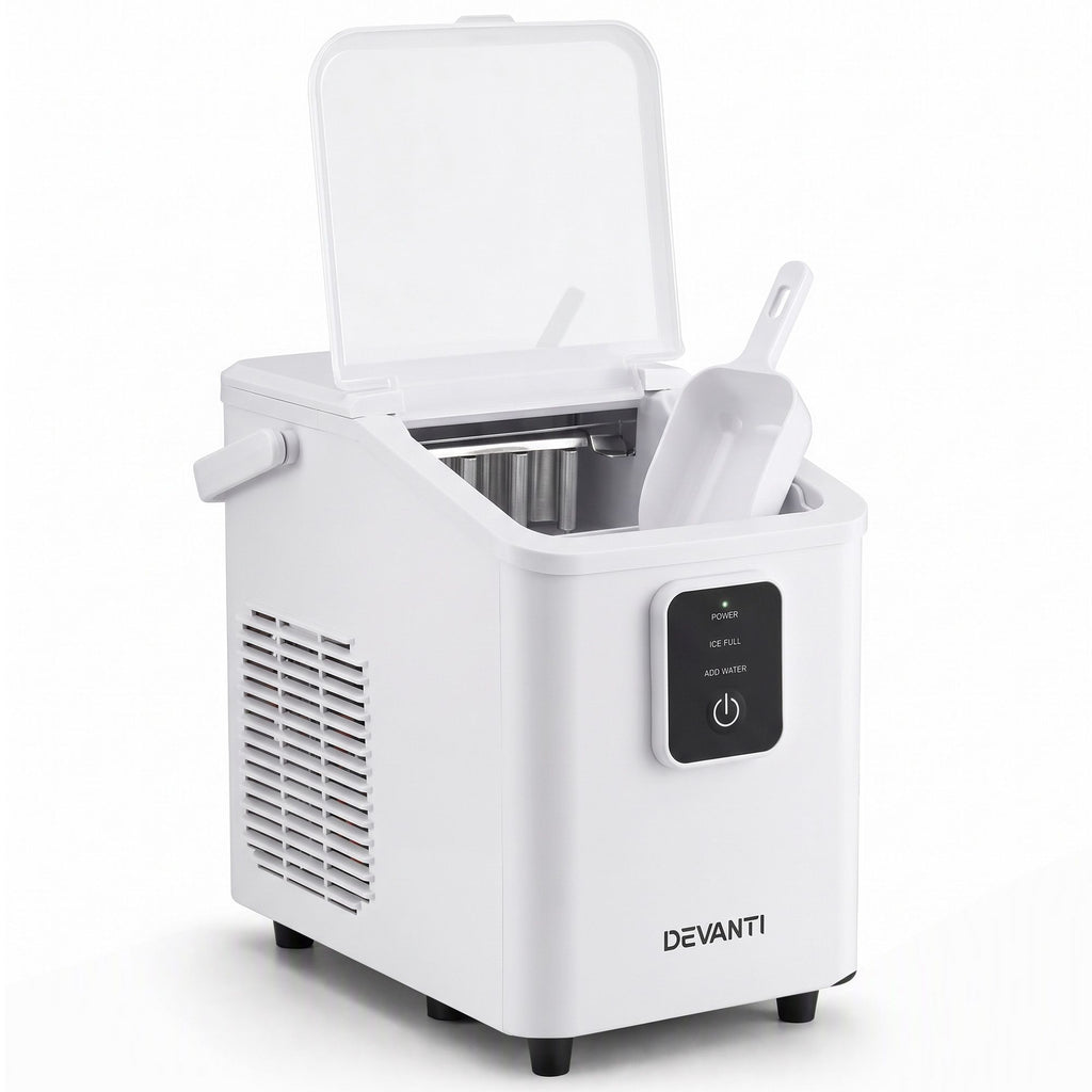 Devanti Ice Maker 11-12kg Portable Bullet Cube Machine White
