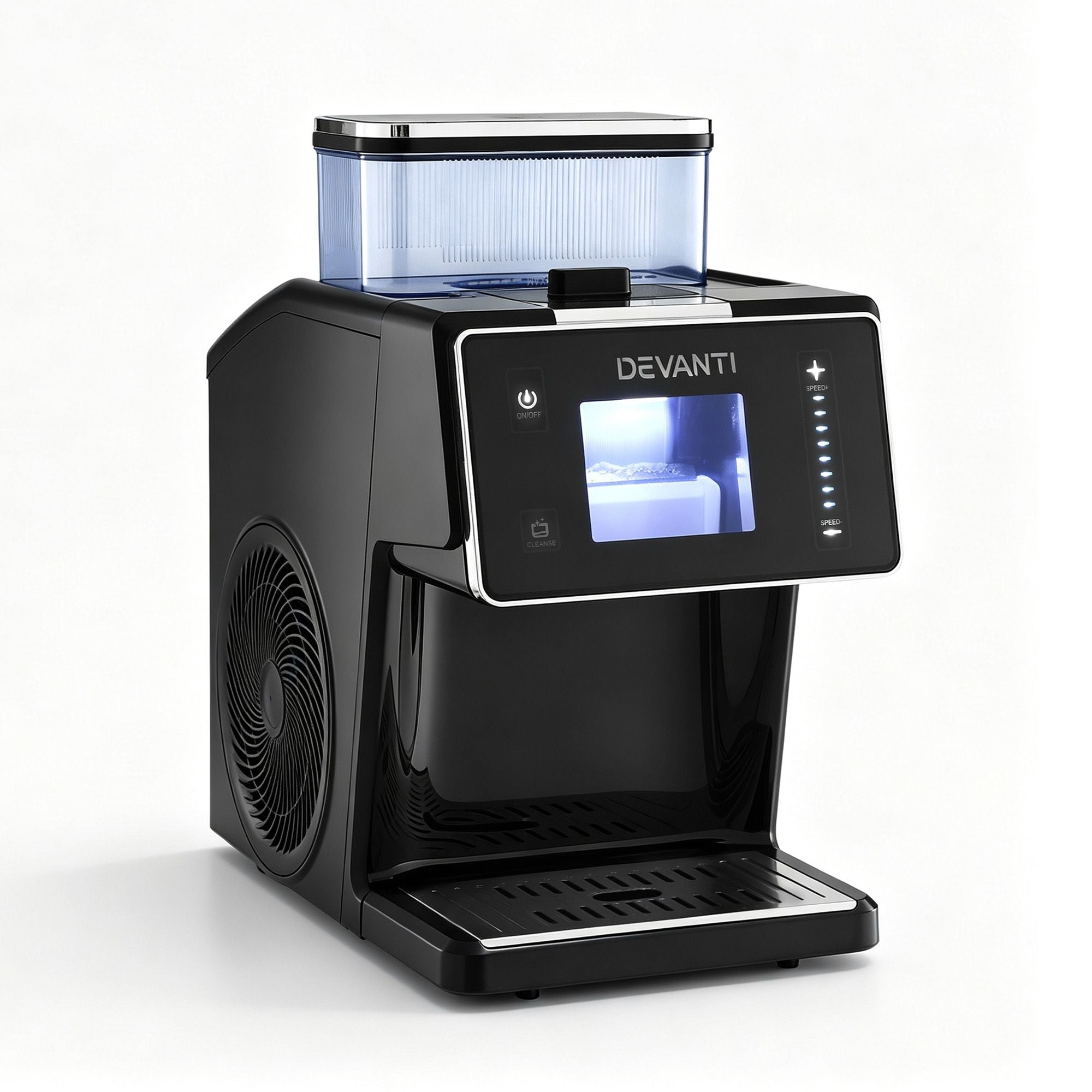 Devanti 20kg/24hr Ice Maker Snowflake Shaved Ice Slushie Maker Black