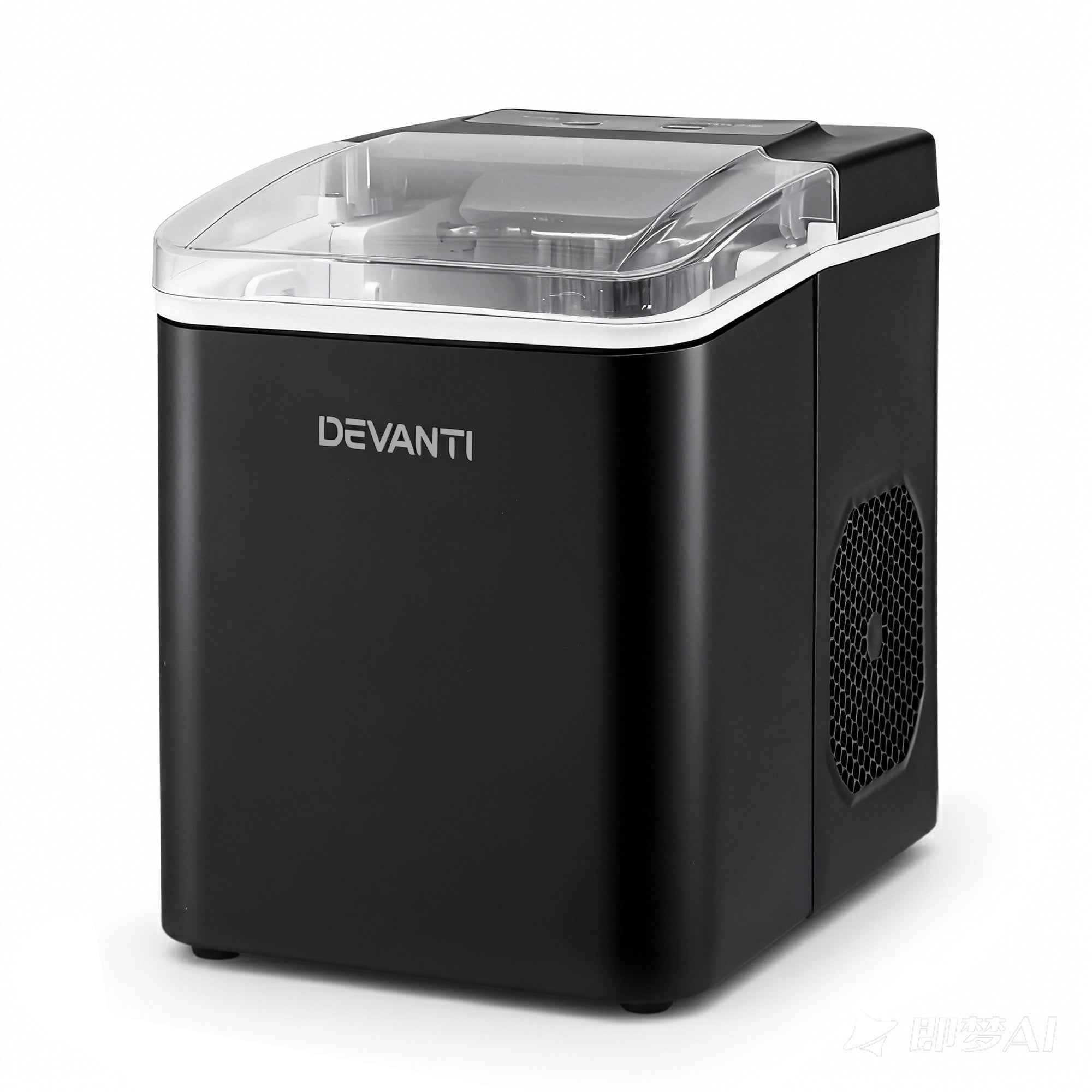 Devanti Ice Maker Machine Portable 12kg Countertop w/Self Cleaning 1.2L Black