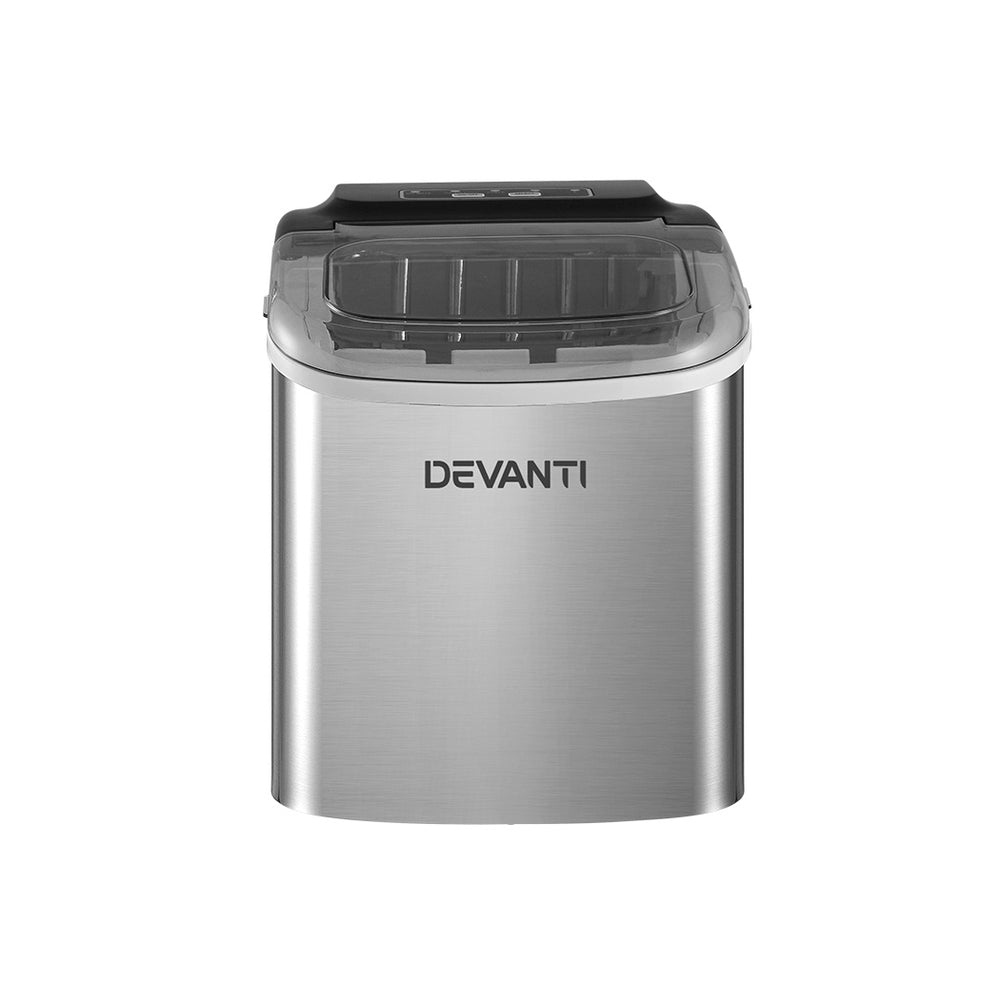 Devanti 12kg Ice Maker Machine w/Self Cleaning Silver - YDS.com.au