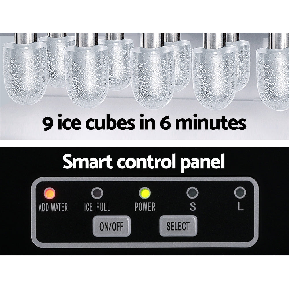 Devanti 12kg Ice Maker Machine w/Self Cleaning Silver - YDS.com.au