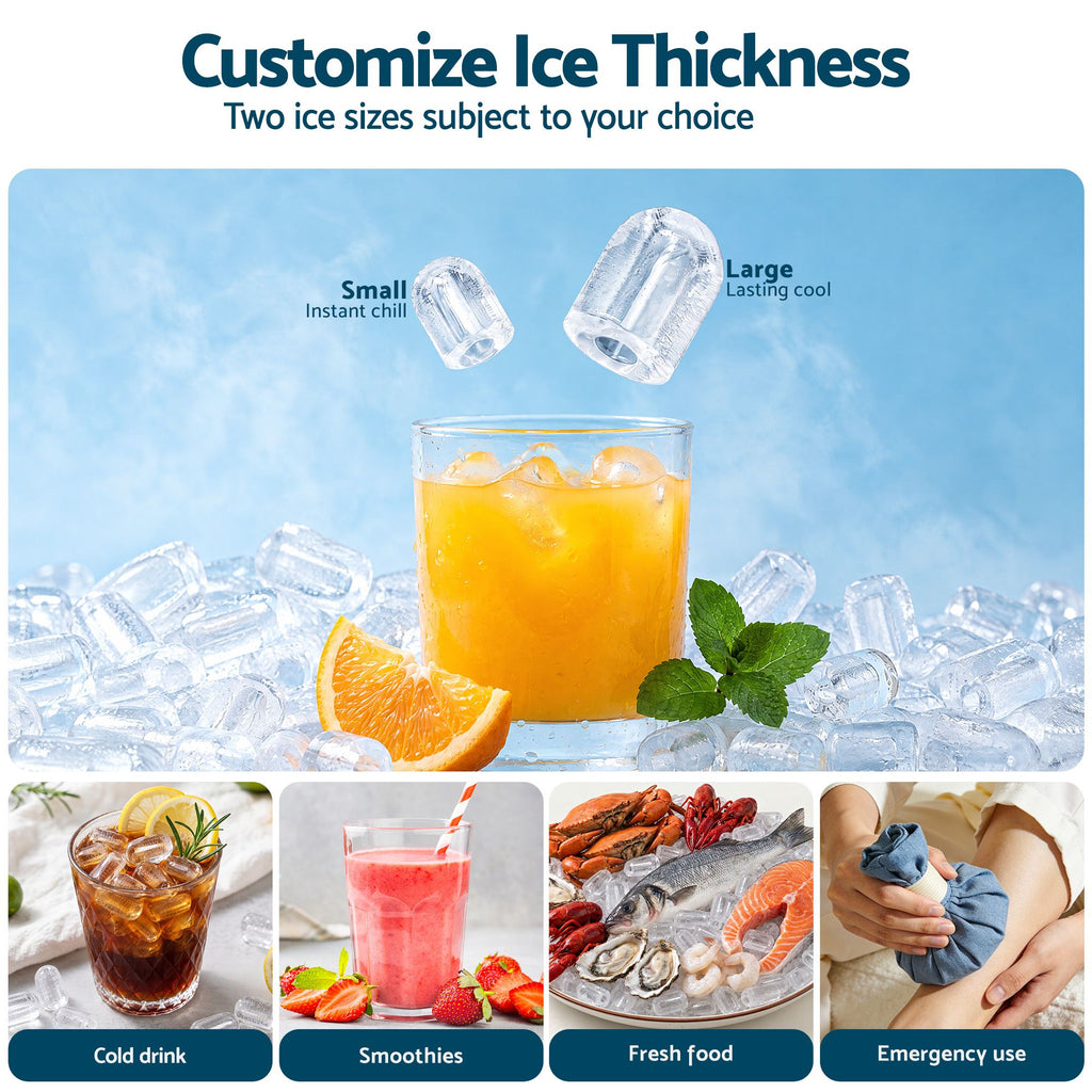 Devanti Ice Maker Ice Compact 12KG/24H Countertop Machine for Home