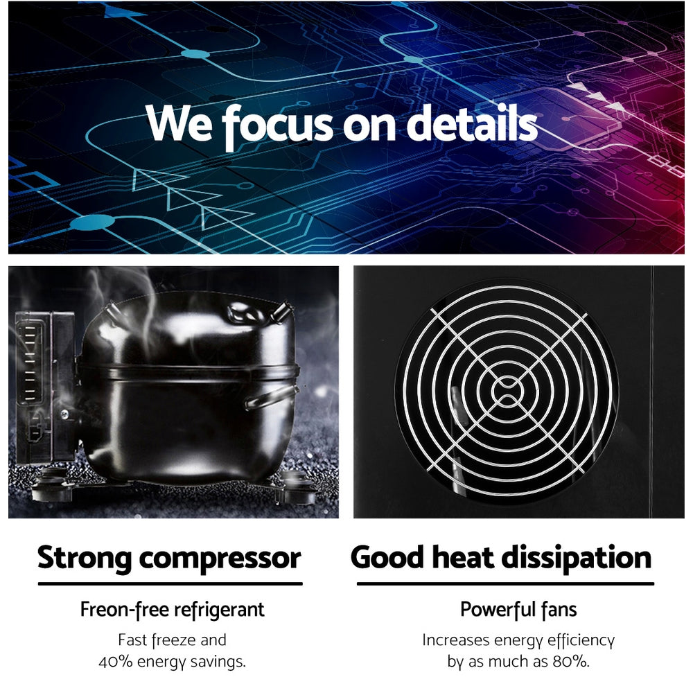 DEVANTI 3.2L Portable Ice Cube Maker Machine Benchtop Counter Black - YDS.com.au