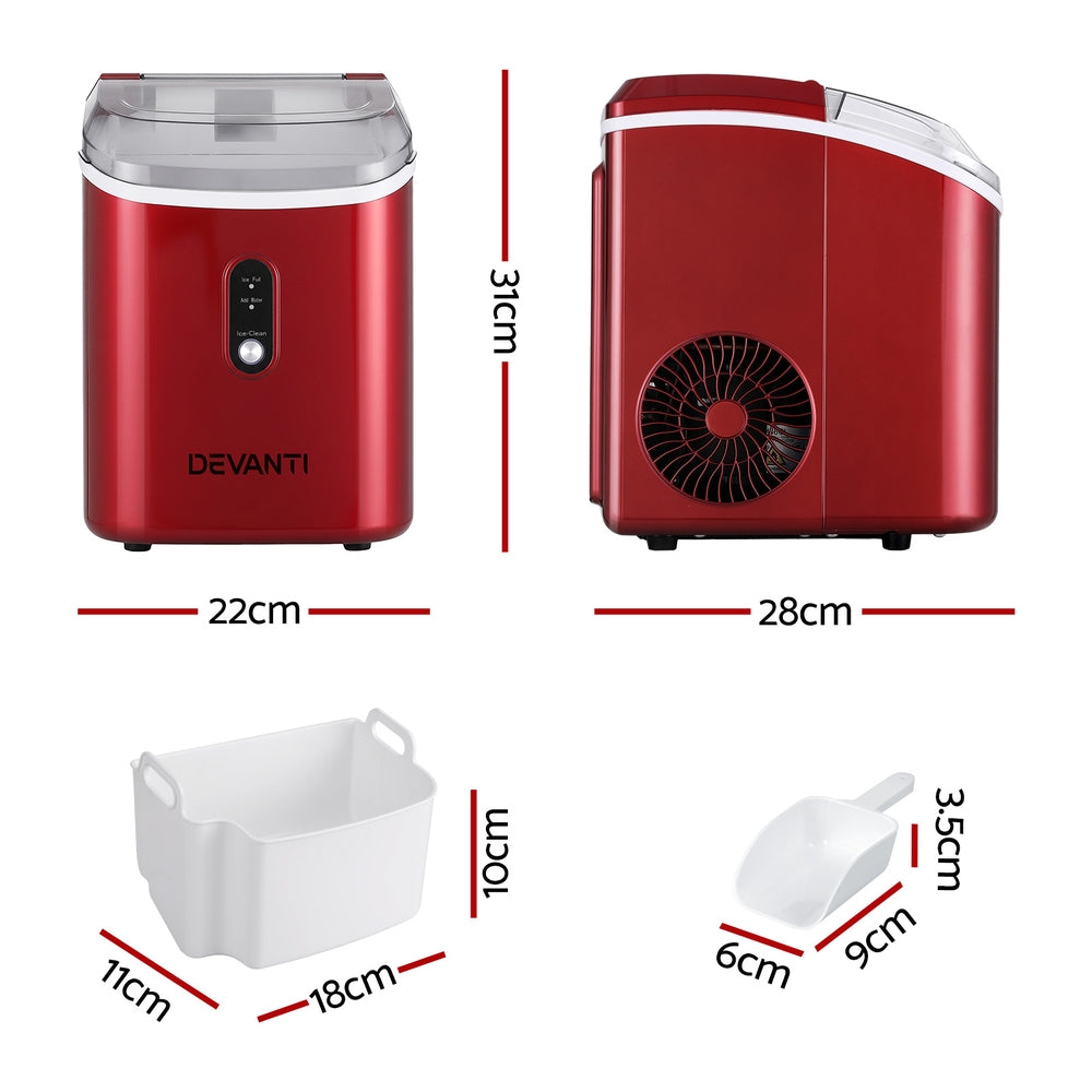 Devanti Ice Maker Machine 15kg Nugget Chewable Ice Cube - YDS.com.au