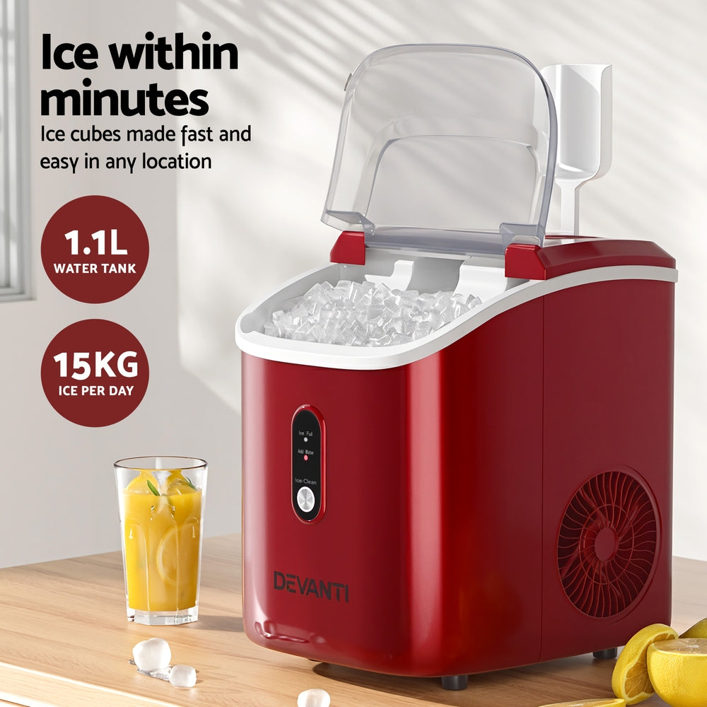 Devanti Ice Maker Machine 15kg Nugget Chewable Ice Cube - YDS.com.au