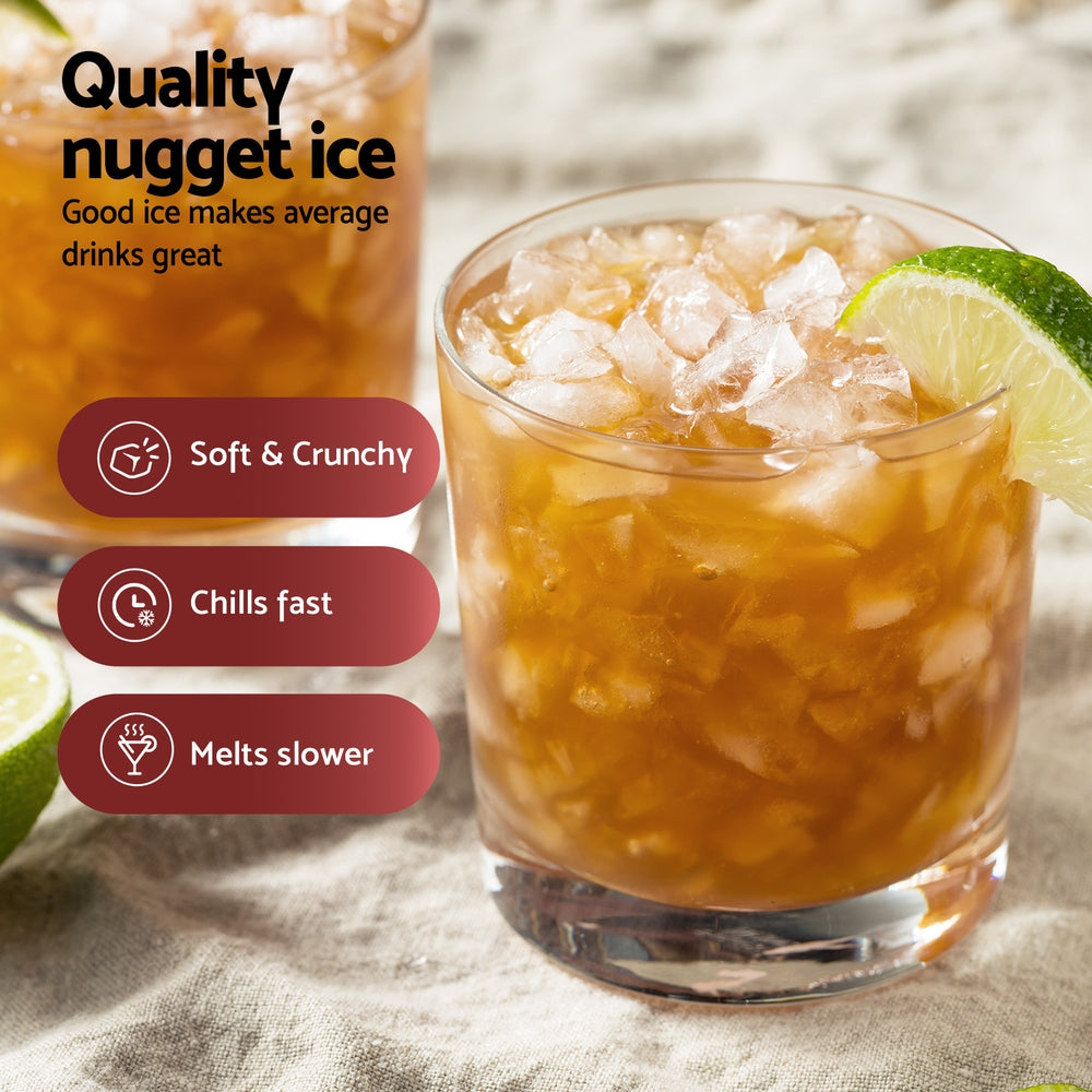 Devanti Ice Maker Machine 15kg Nugget Chewable Ice Cube - YDS.com.au