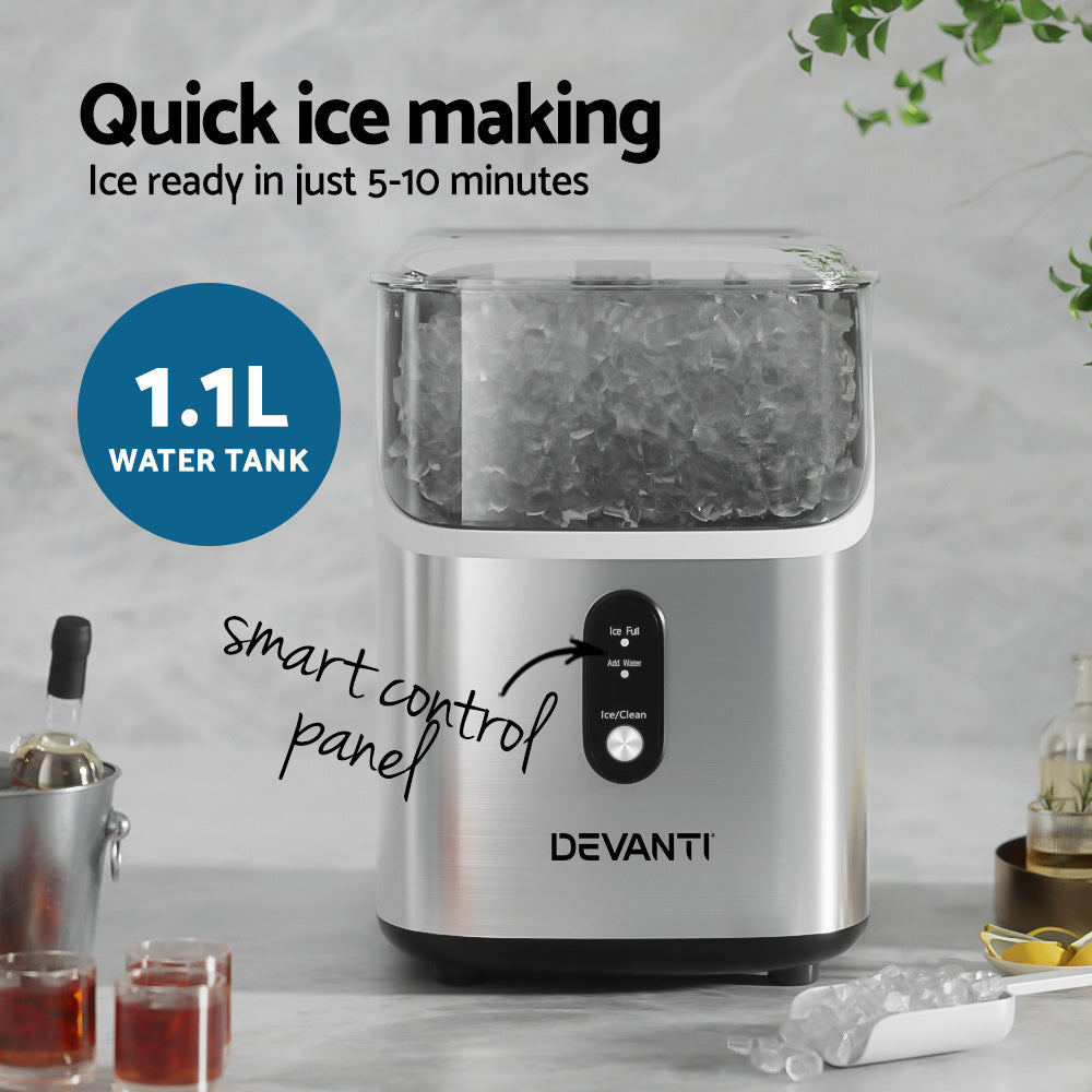 Devanti Ice Maker Machine 15kg Nugget Ice Cube - YDS.com.au