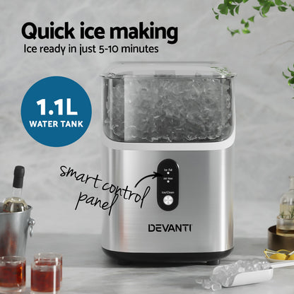 Máquina para fabricar hielo Devanti, cubitos de hielo en pepitas de 15 kg