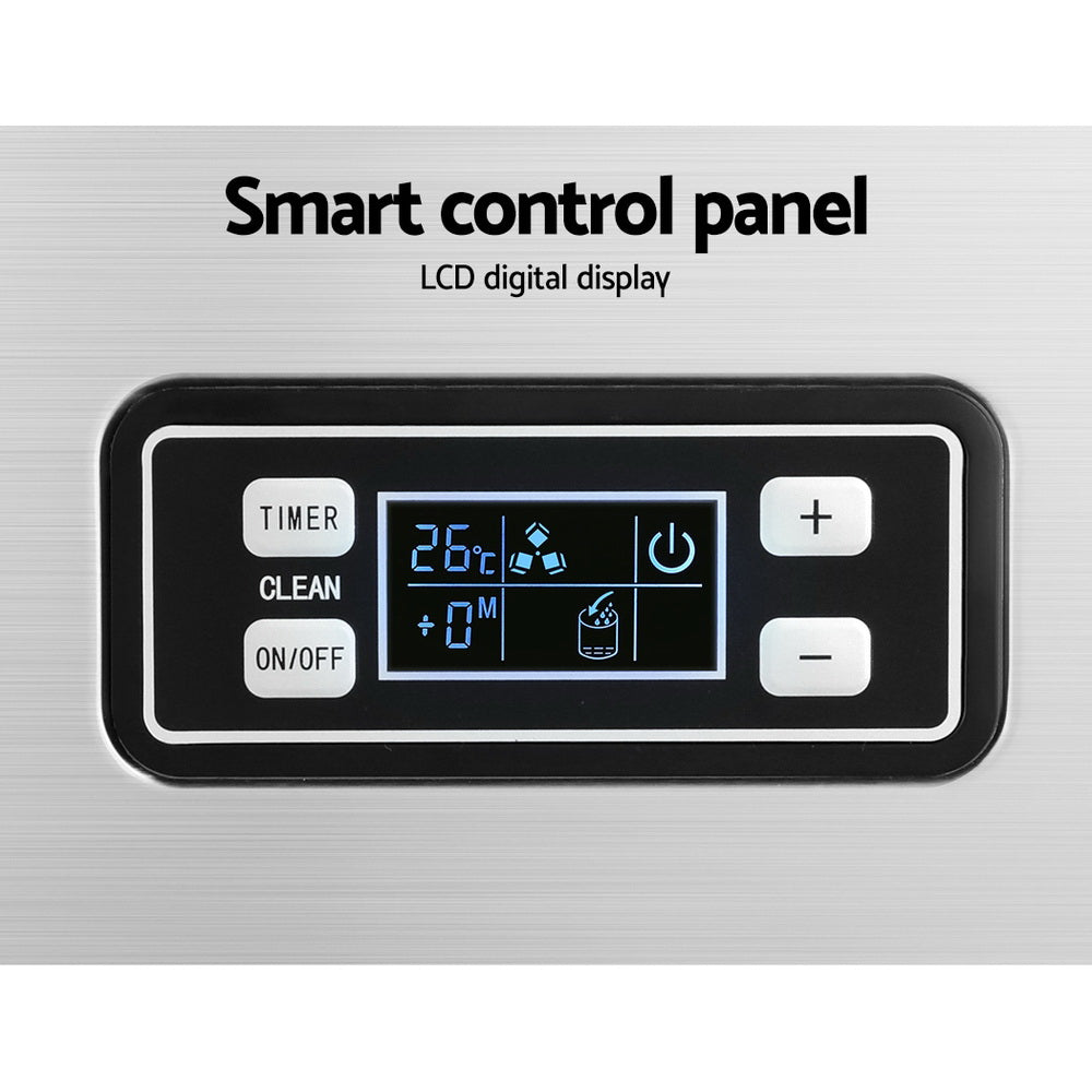 Devanti Commercial Ice Maker Machine 45kg Ice Cube Tray Bar Stainless Steel - YDS.com.au