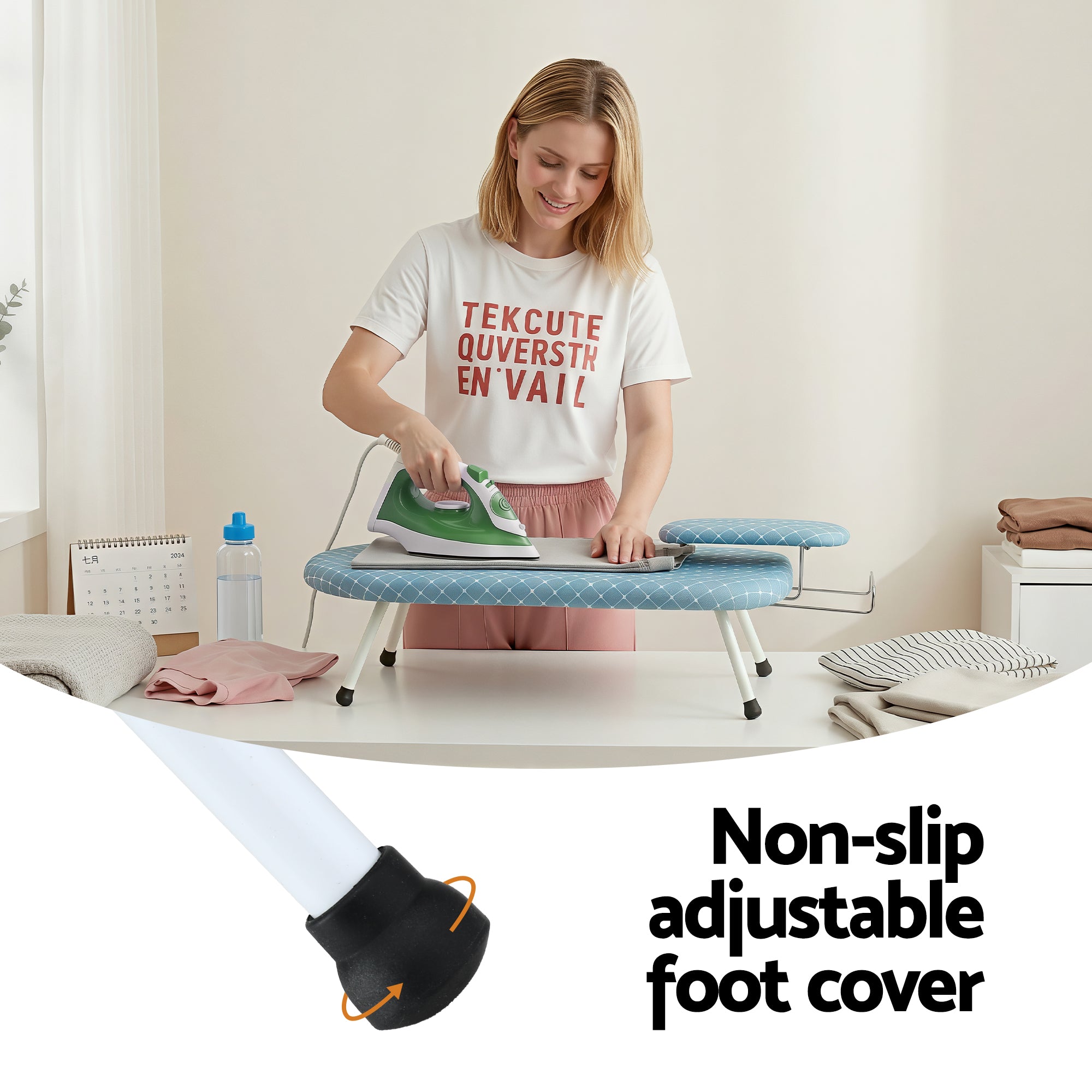 Artiss Tabletop Ironing Board with Small Ironing Boards with Folding Legs Blue