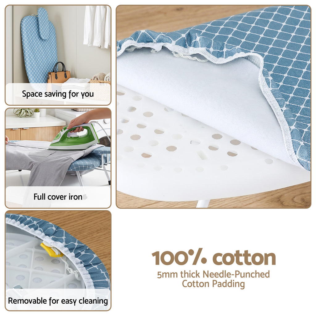 Artiss Tabletop Ironing Board with Small Ironing Boards with Folding Legs Blue