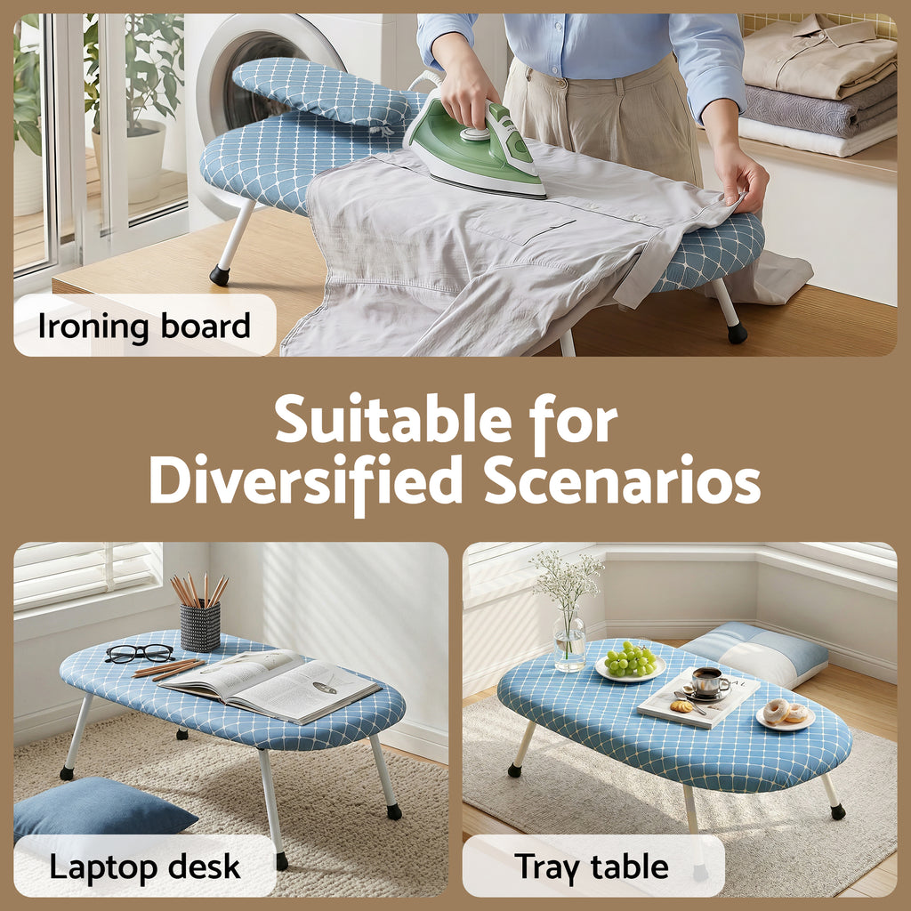 Artiss Tabletop Ironing Board with Small Ironing Boards with Folding Legs Blue