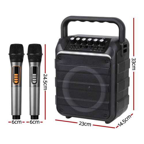 Alpha Portable Karaoke Machine with 2 Wireless Microphones Bluetooth 5.3