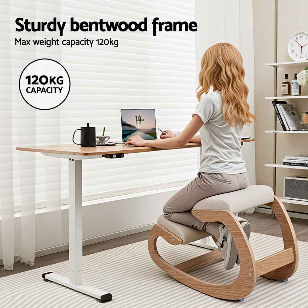 Artiss Kneeling Chair Ergonomic Posture Chair with Memory Foam Balance Stool for Home Office Gaming 120kg Weight Capacity Beige